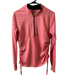Avia Pink Half Zip Pullover w/Ruched Drawstring Sides. Long Sleeve, thumb holes